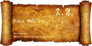 Kacz Nóra névjegykártya