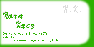 nora kacz business card